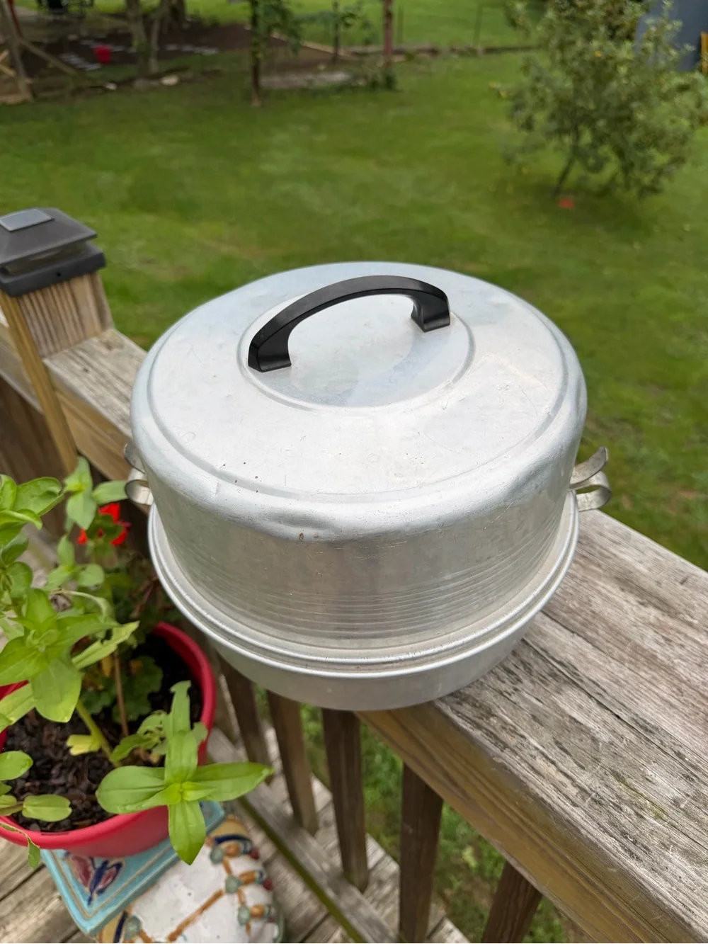 Vintage Regal Aluminum Cake & Pie Carrier: 2-Tier Locking Rustic Patina 1950’s